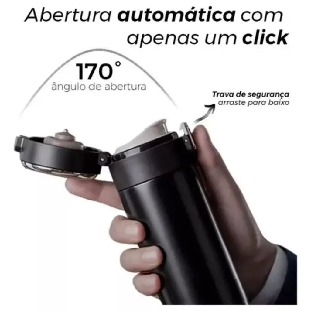 Garrafa Térmica em Aço Inox com Termômetro e Display Digital